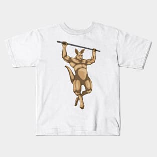 Kangaroo Bodybuilder Pull ups Bodybuilding Kids T-Shirt